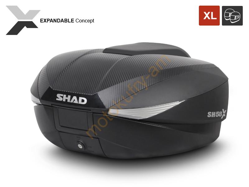 SHAD SH58X bílá Motokufr s plotnou 58L