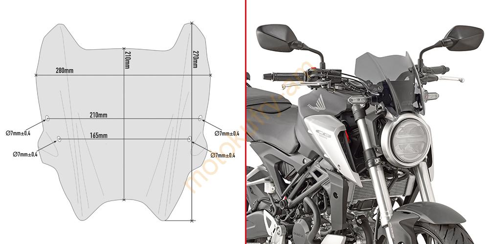 Honda CB 1000 R 2011>2017 plexi Puig 5645N