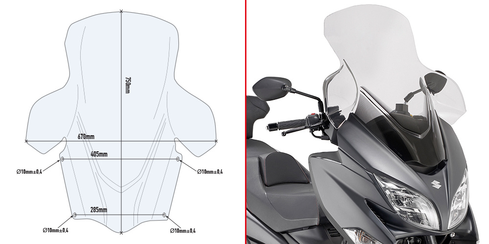 Suzuki Burgman 400 17-25 plexi Kappa KD3115ST
