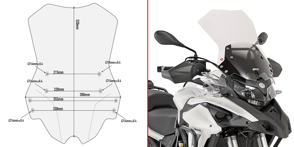 BENELLI TRK502/TRK502X 17-25 plexi Givi D8703ST