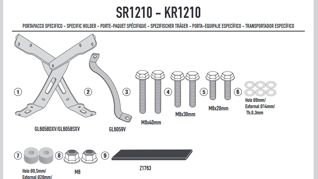 Honda CL 500 2023- montážní sada TopCase SR1210-KR1210