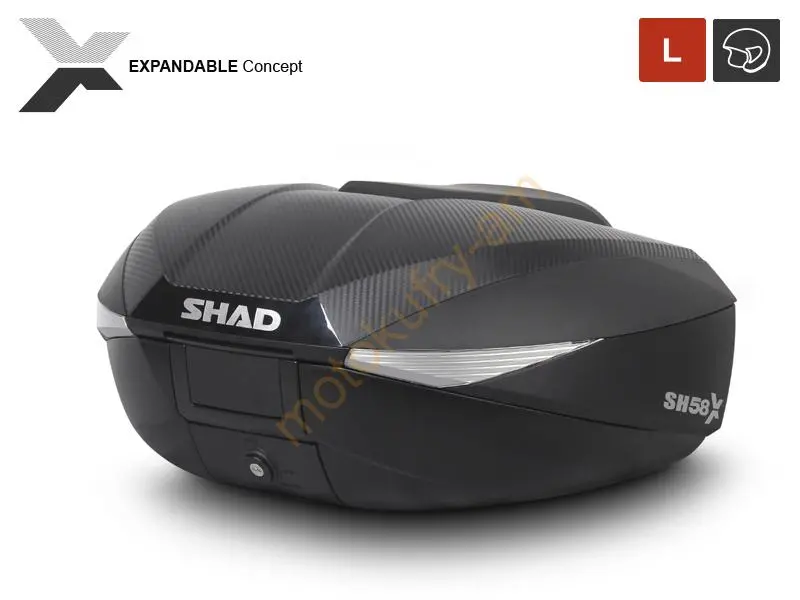 SHAD SH58X Karbon Motokufr s plotnou 58L