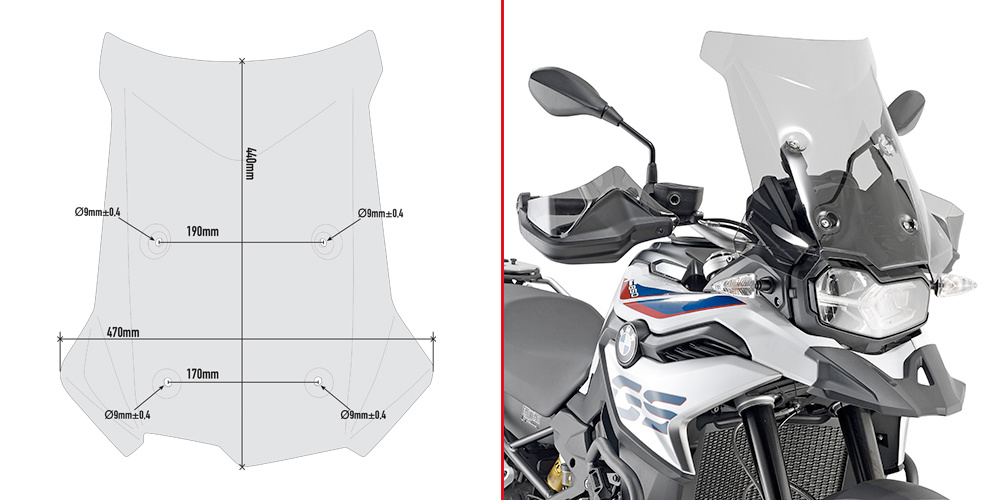 BMW F850GS 18-23 plexi Kappa KD5127S
