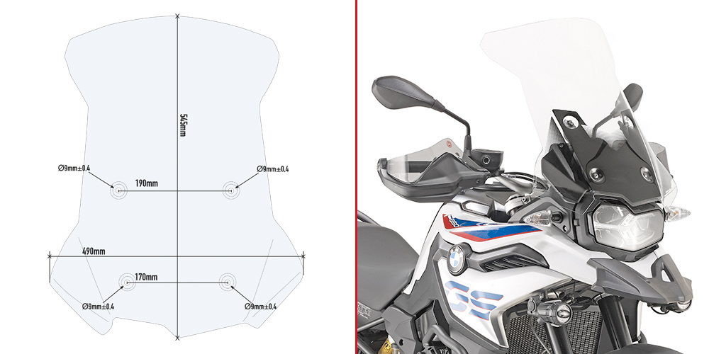 BMW F850GS 18-22 plexi Kappa KD5127ST